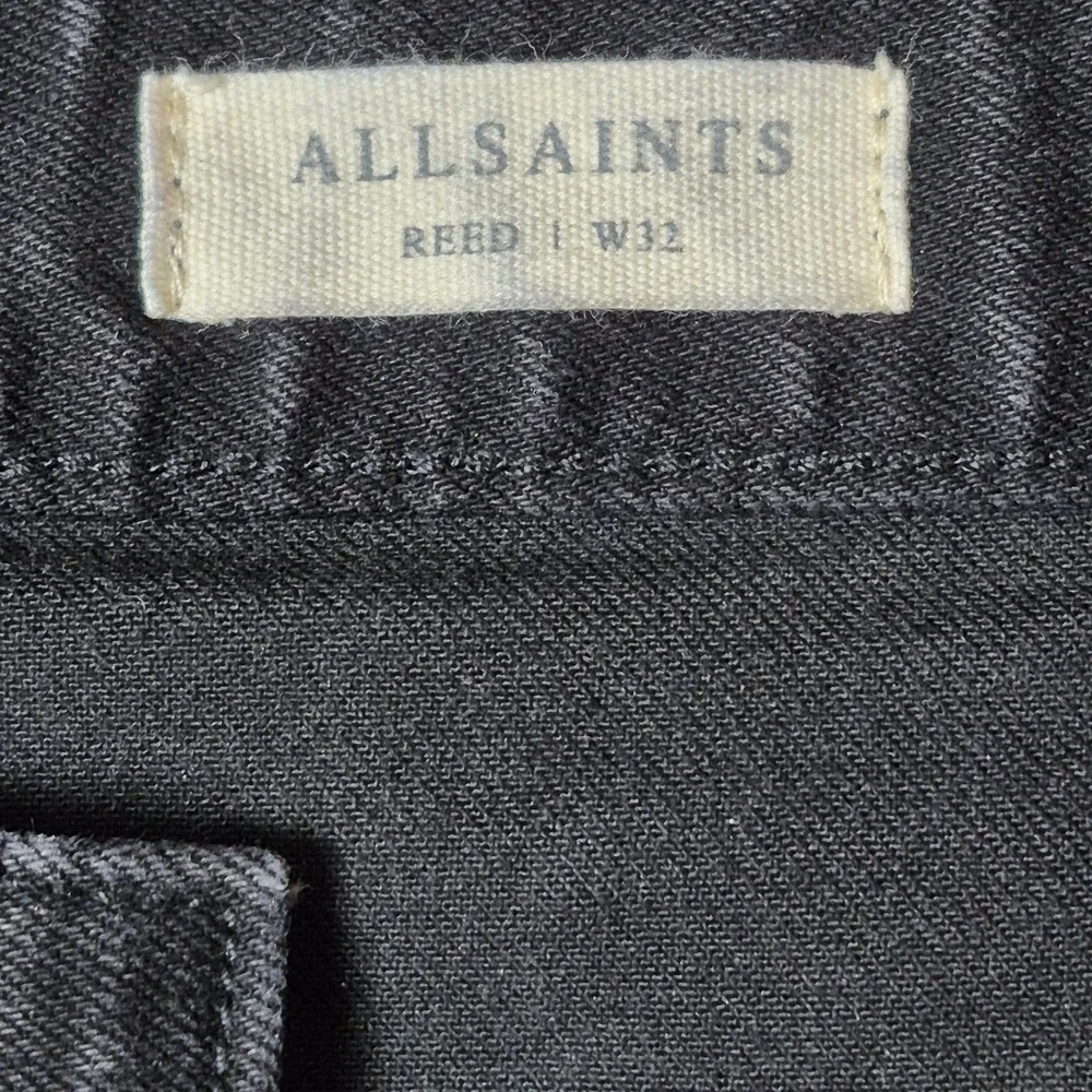 ALLSAINTS Men's W32 Reed‎ Bodmin Black Jeans Button Fly Slim Straight Stretch
